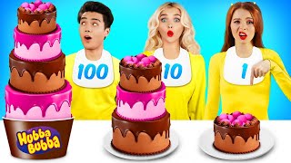 100 Layers of Bubble Gum vs Chocolate Food Challenge | 1 vs 100 Layers of Sweets by Turbo Team