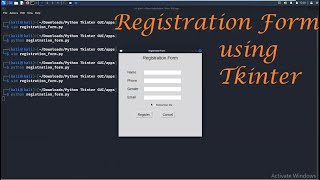 Registration Form | Python Tkinter Mini Projects - Leisure Codes
