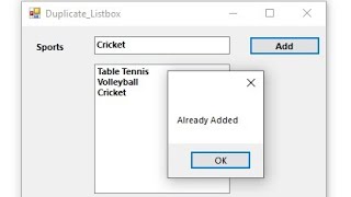 How to prevent duplicate items add into Listbox- VB.net