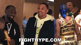 TERENCE CRAWFORD & ANDRE WARD VISIT CLARESSA SHIELDS IN LOCKER ROOM BEFORE HISTORIC HABAZIN WIN