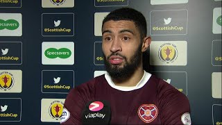 Hearts' Josh Ginnelly reacts to Scottish Cup win over rivals Hibernian