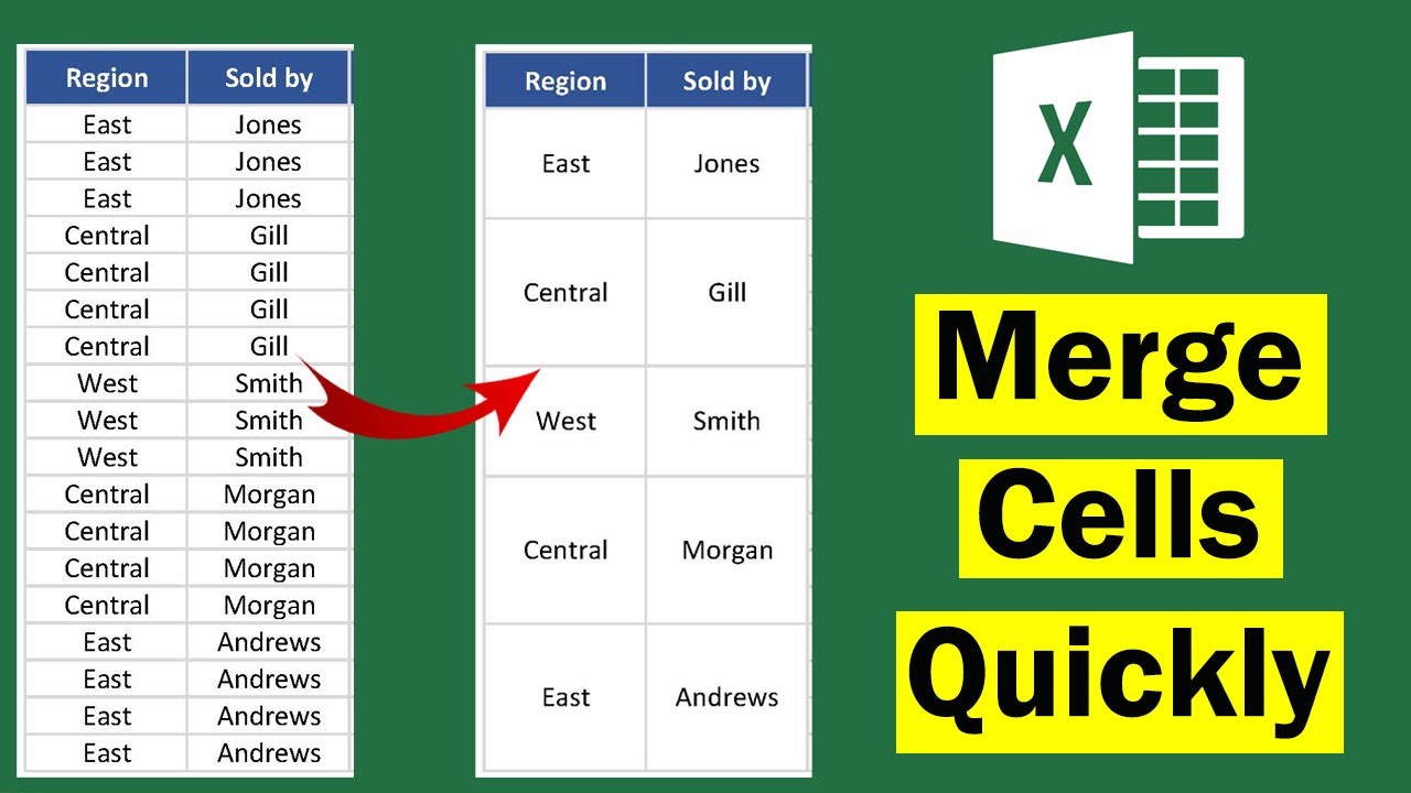 Fastest Way To Merge Cells In Excel | Merge Same Values/Duplicates In ...