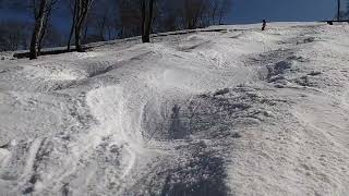 コブ斜面スーパーコース！積雪、大丈夫じゃん！！！3月の水曜日の午後