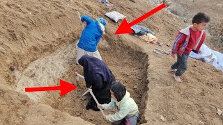 Razieh's fear of the river flooding, moving the hut and digging the ground for the house