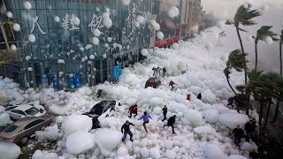 China is in chaos today! Cars destroyed, giant hail storm in Anhui