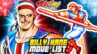 BILLY KANE MOVE LIST - Fatal Fury Special / Garou Densetsu Special (Neo Geo)