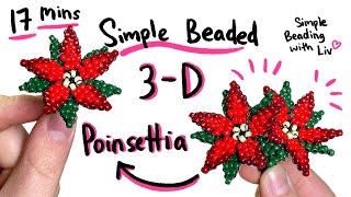 Simple Beaded 3-D Poinsettia Tutorial