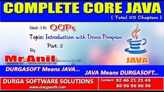 Core Java - OOPS- Introduction with Demo Program Part - 2