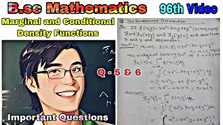 Marginal and Conditional Density Functions | Q - 5 & 6 | 96th Video #probability #statistics #maths