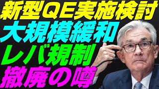 【米国株】新型QE実施検討『レバレッジ規制の撤廃』金融危機の兆し？利下げと大規模量的緩和レース！景気後退リセッション暴落FRB政策NASDAQ100レバナスS\u0026P500投資ナスダック経済ニュース不況