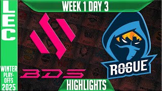 BDS vs RGE Highlights | LEC Winter Playoffs BO1 W1D3 2025 | Team BDS vs Rogue