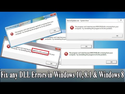 How To Fix Dll File Missing In Your Computer/PC (Windows: 10, 8.1, 7 ...