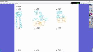Simplest Radical Form (Using Perfect Squares)
