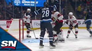 Jets' Kevin Stenlund Knocks Own Rebound Out Of Mid-Air To Open Scoring vs. Senators