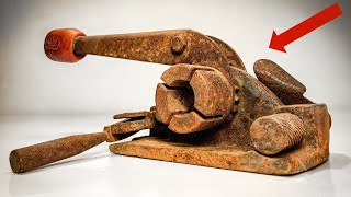 Rusty Antique Box Strapping Tensioner Tool - Restoration