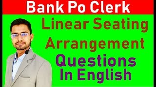 Linear Seating Arrangement Reasoning Tricks In English| Sbi | | Bank PO | RRB Clerk PO Scale 1 so
