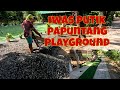 Paglagay ng graba sa gilid ng playground | Artificial grass sa nakalbong bermuda