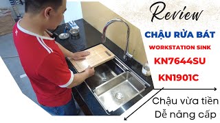 Chậu rửa bát Konox KN7644SU - Chậu rửa 1 hố vừa tiền dễ nâng cấp