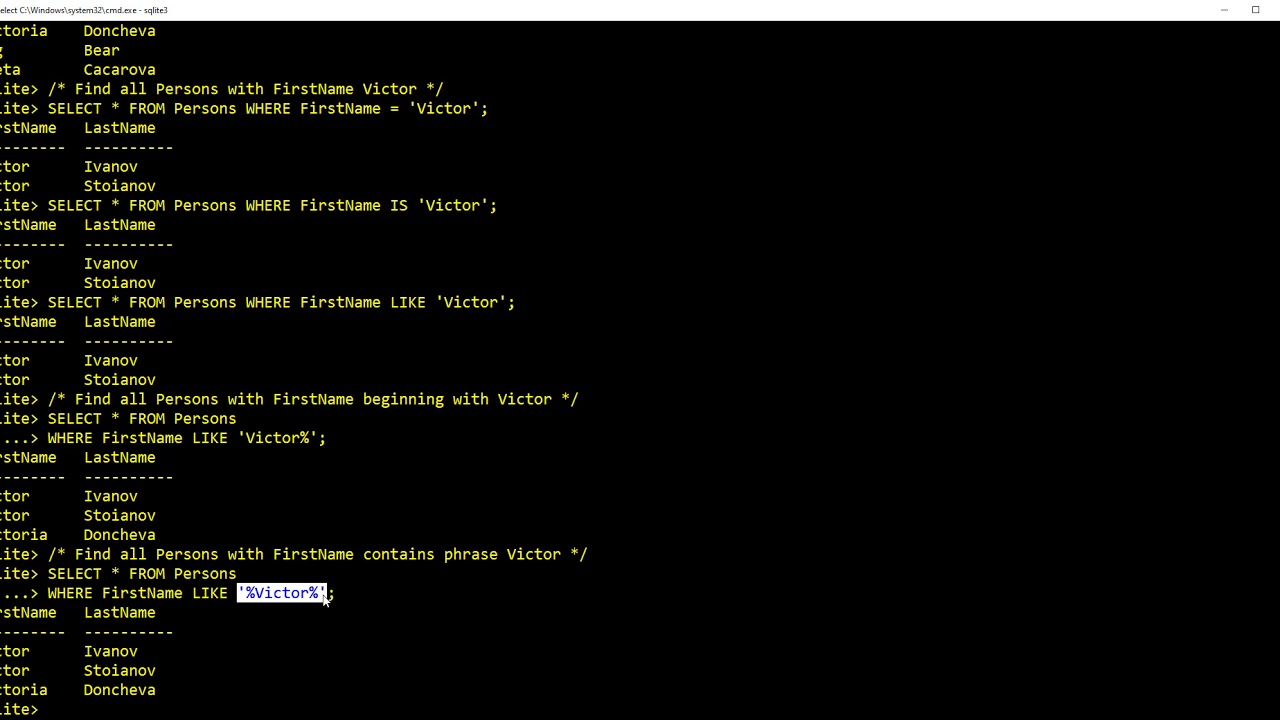 Sql Beginner Examples Youtube