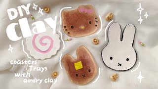 Making air dry clay trays/counters 🍥🍡🥞 with me