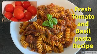 Fresh Tomato and Basil Pasta Recipe ፓስታ በ ፍረሽ ቲማቲም ሶስ አሰራር