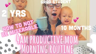 PRODUCTIVE MOM MORNING ROUTINE: online student and stay at home mom in seminary grad school