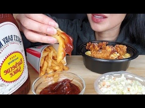 🍟🐔 ASMR KFC Spicy Chicken Mac N Cheese Bowl 먹방 [mukbang] | Eilsel Eats ...