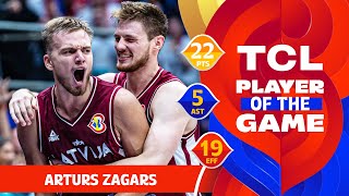 Arturs Zagars (22 PTS) | TCL Player Of The Game | FRA vs LAT | FIBA Basketball World Cup 2023