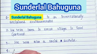 10 lines on Sunderlal Bahuguna in English|Essay on Sunderlal Bahuguna in Essay|Essay on Sunderlal