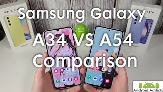 Samsung Galaxy A34 vs A54 Comparison Review (Camera, Benchmarks, Games)