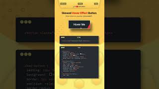 Skewed Hover Effect Button Using HTML & CSS – Easy Tutorial #csshovereffects #cssanimation #html