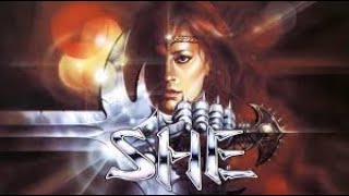 She   (1984)  Post Apocalyptic Action starring Sandahl Bergman and Brent Hinkley.