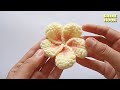 how to crochet frangipani flower hair clip 🌺 easy for begginers crochet ideas