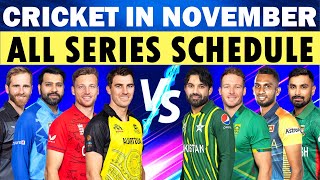 Cricket Schedule: Cricket Schedule of November 2024 | All Cricket series schedule