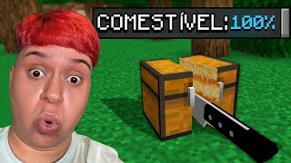 FIQUEI SUPER GORDO COMENDO BLOCOS NO MINECRAFT!!