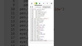 Draw Smiling Face Emoji using Turtle in Python🔥| Best Python Tricks in 2022 #shorts