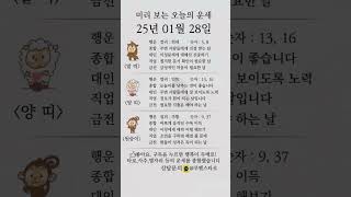 2025년 1월 28일 오늘의 운세