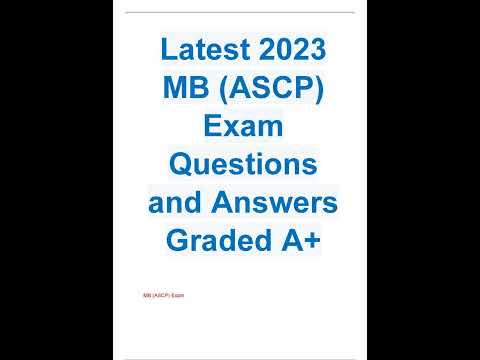 MB ASCP Exam Questions And Answers Graded A+ Latest 2023 - YouTube