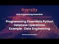 Programming Essentials Python - Database Operations - Example - Data Engineering