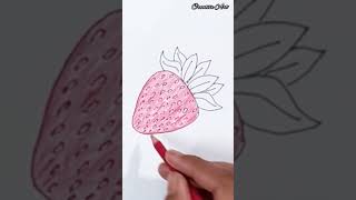 | Cute Strawberry Drawing | #shorts #art #strawberry #youtubeshorts #satisfying