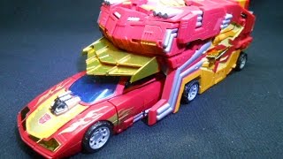 變形金剛玩具介紹NO.9 洛迪文+第三方貨櫃馬甲配件組 Rodimus Prime(Hot-Rod)+TFX-04