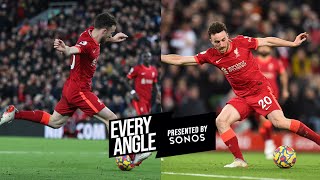 Every angle of Jota's cool finish in front of the Kop | Liverpool vs Arsenal