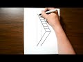 How to Draw a 3D Ladder Trick Art For Kids