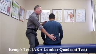 Kemp's Test AKA Lumbar Quadrant Test