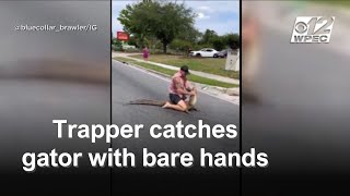 Trapper leaves hockey game to wrangle gator