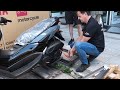 unboxing YAMAHA NMAX 2024 grey scooter