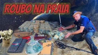 ROUBO na PRAIA!!! Muitas CARTEIRAS DINHEIRO e documentos...