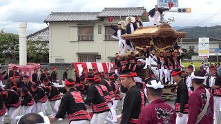 令和4年東岸和田（旭・太田、修斎）地区　宵宮午前曳行　神須屋南交差点（旧ヤオエー）