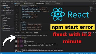 How to fix npm Start Error | React Solutions 🔥