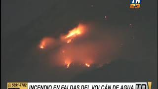 Se registra incendio forestal en las faldas del Volcán de Agua